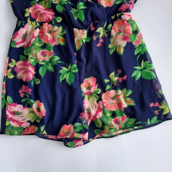 New Look Boho Sleeve Floral Romper, US 8 - Picture 4 of 8